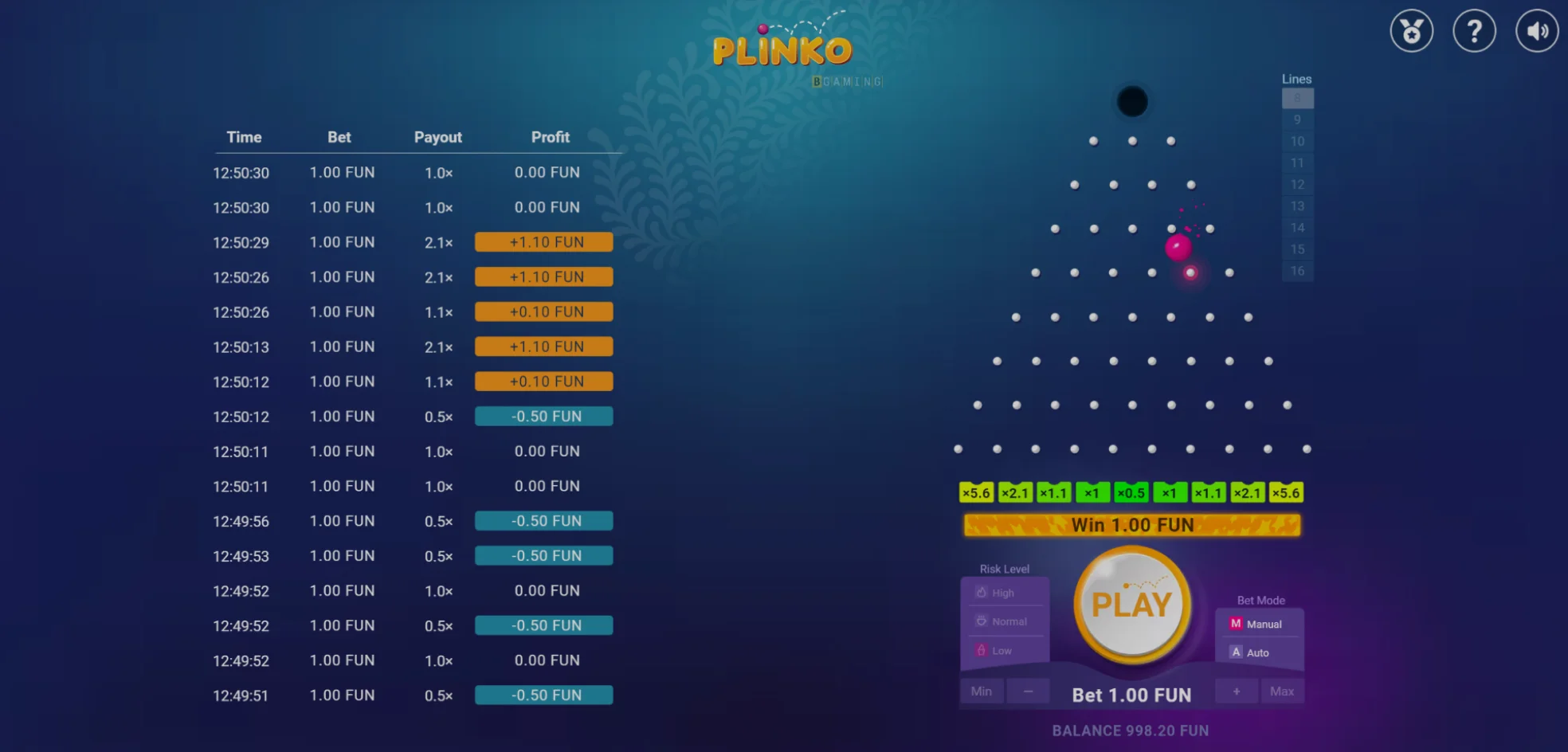 Demo Play Plinko